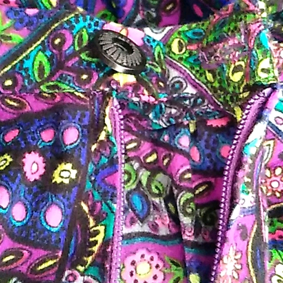 Vintage Neon Floral Barkcloth Maxi Skirt Handmade - Picture 14 of 14